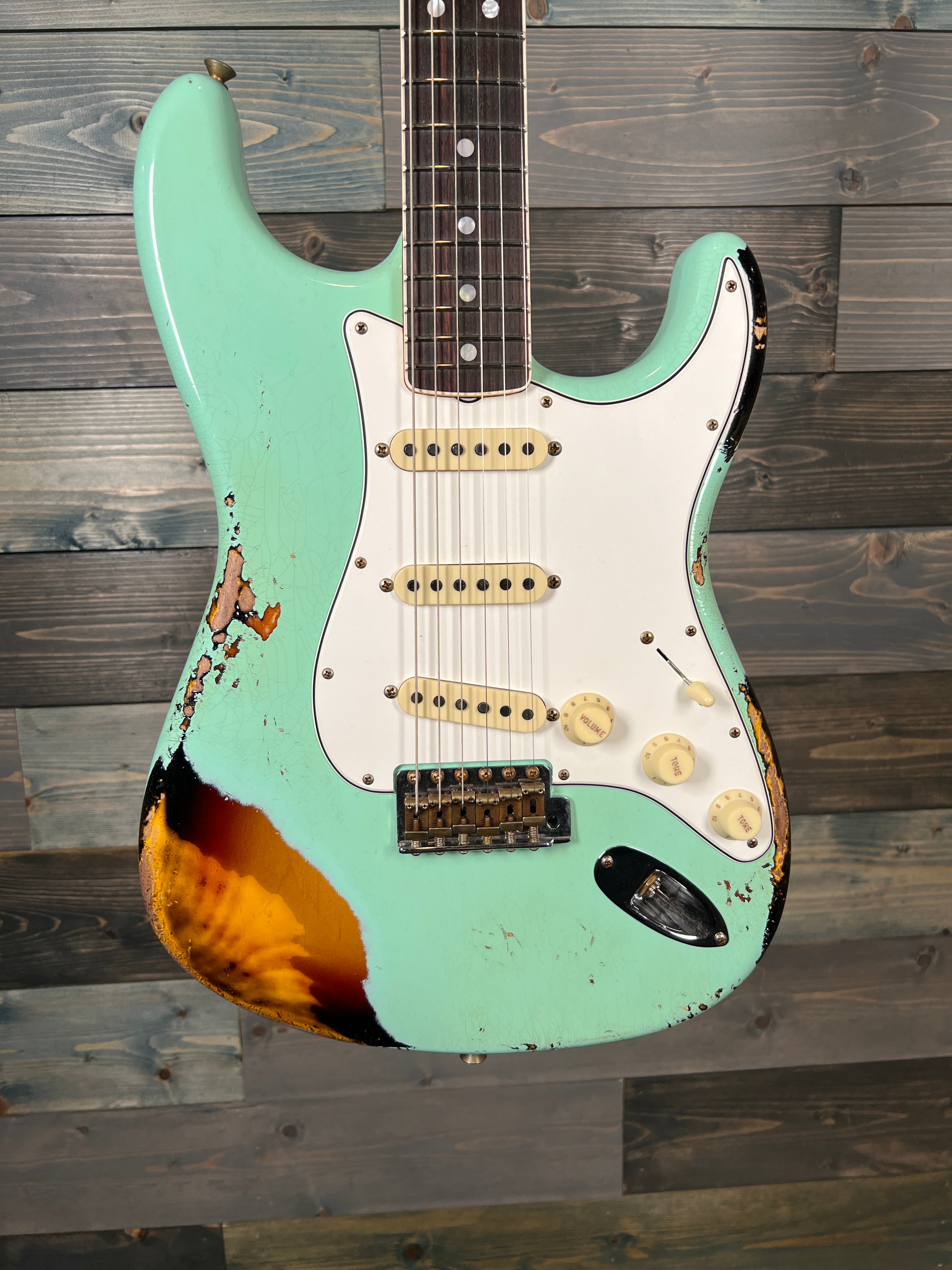 Fender Custom Shop Ltd 67 Strat Heavy Relic - Aged Surf Green over 3TS