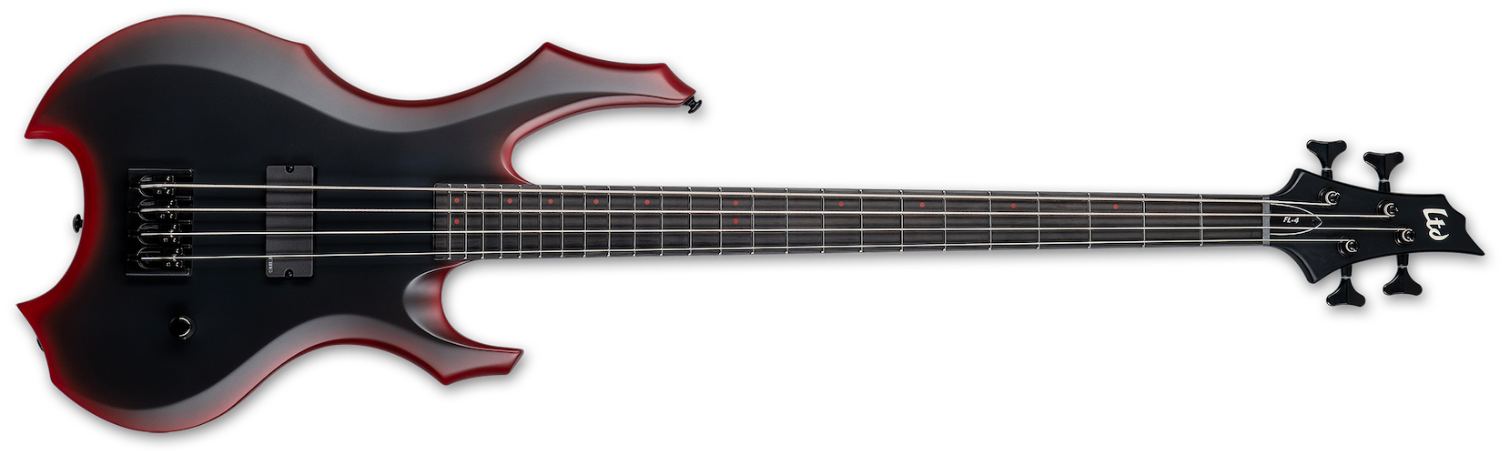 ESP LTD FL-4 Bass Guitar - Black Red Burst Satin