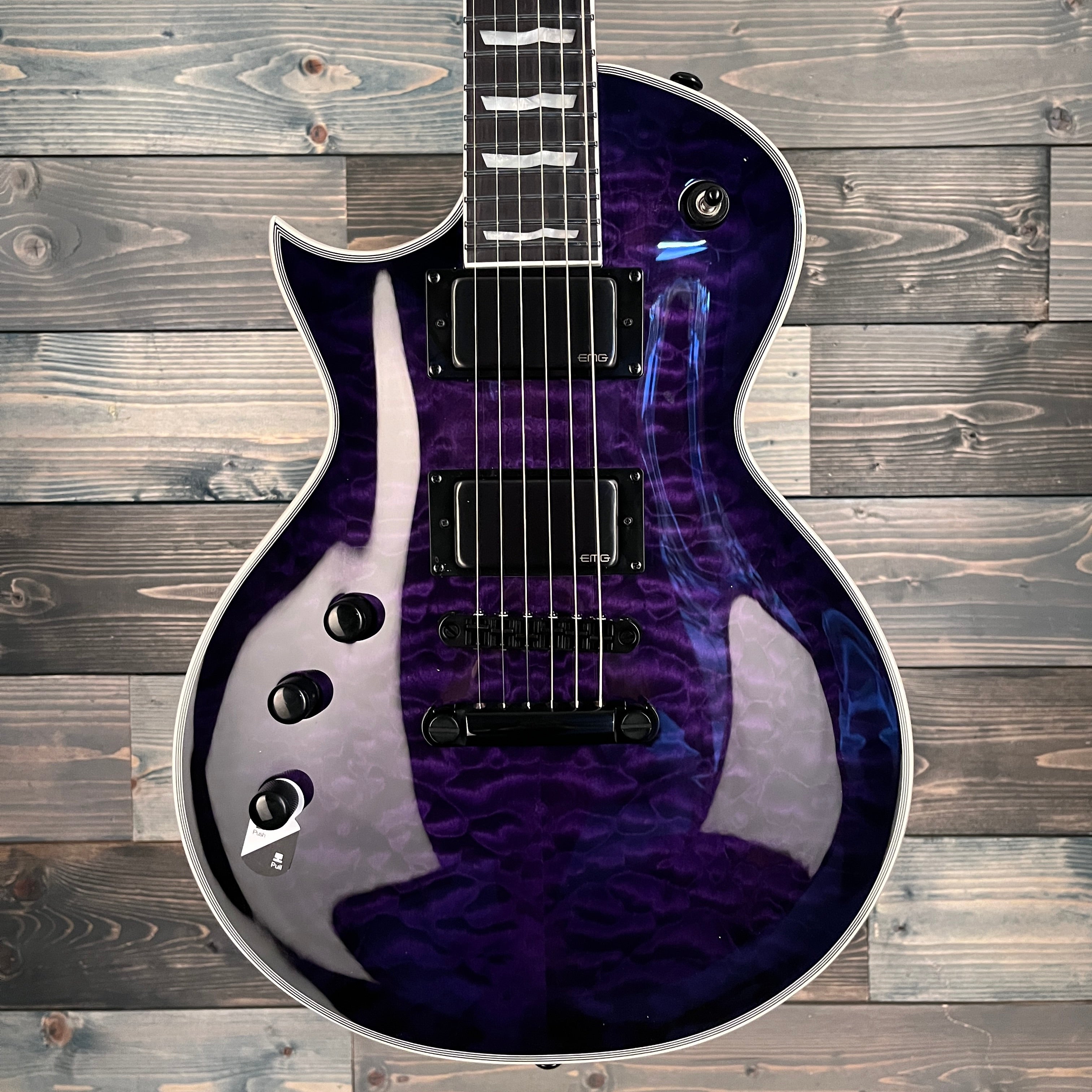 ESP LTD EC-1000 Lefty Quilted Maple Electric - See Thru Purple Sunburst