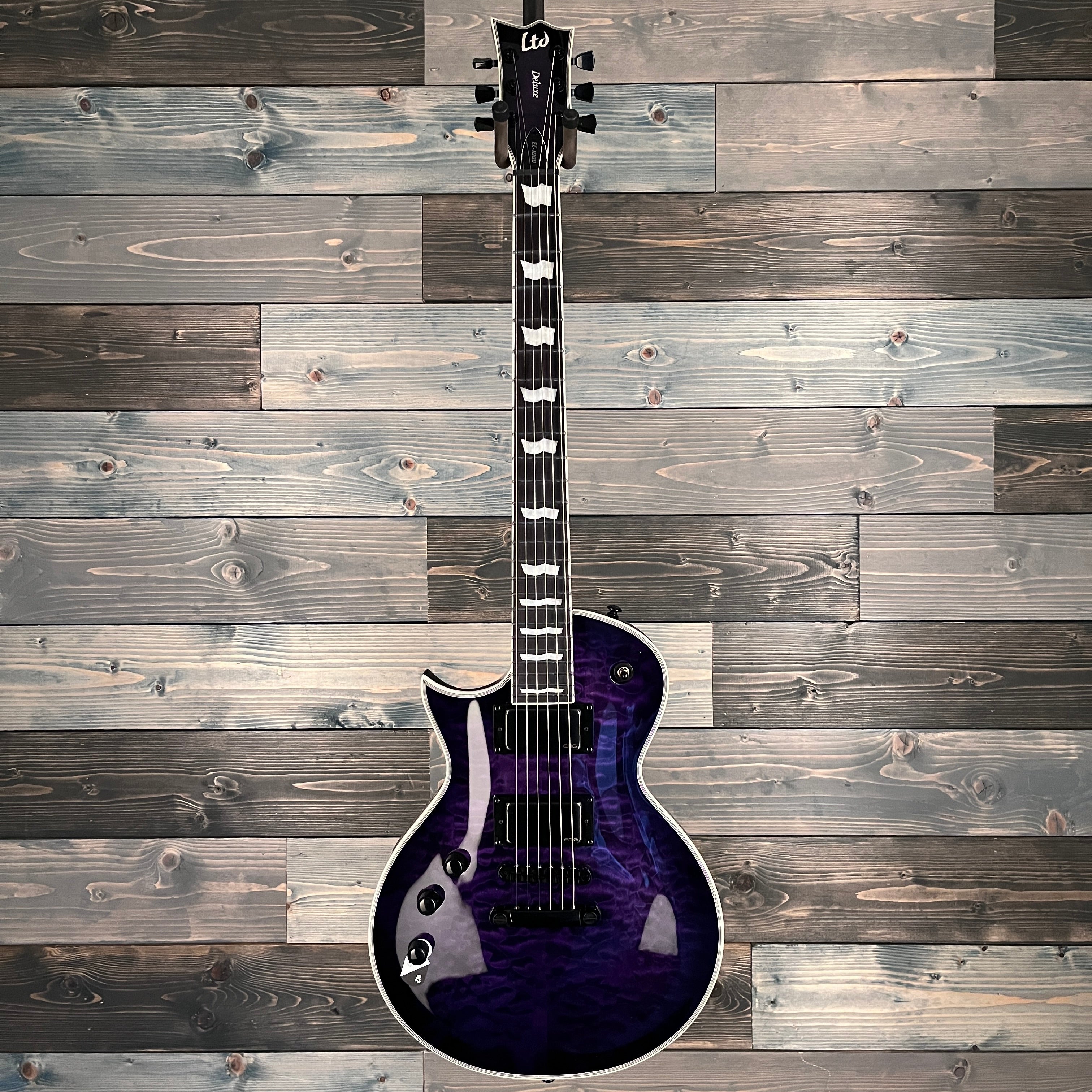 ESP LTD EC-1000 Lefty Quilted Maple Electric - See Thru Purple Sunburst