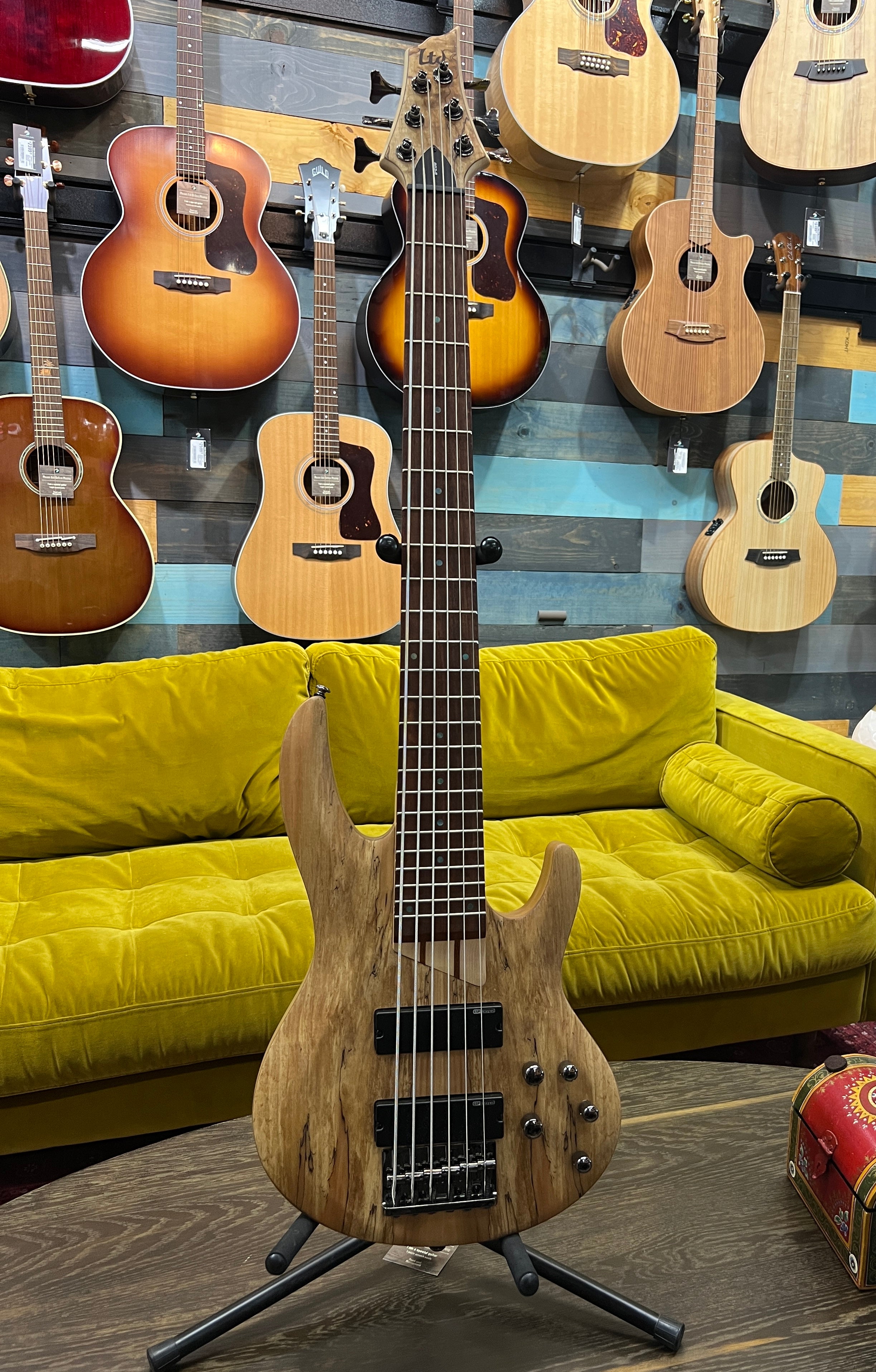 USED ESP LTD B-206 6 string Bass - Natural