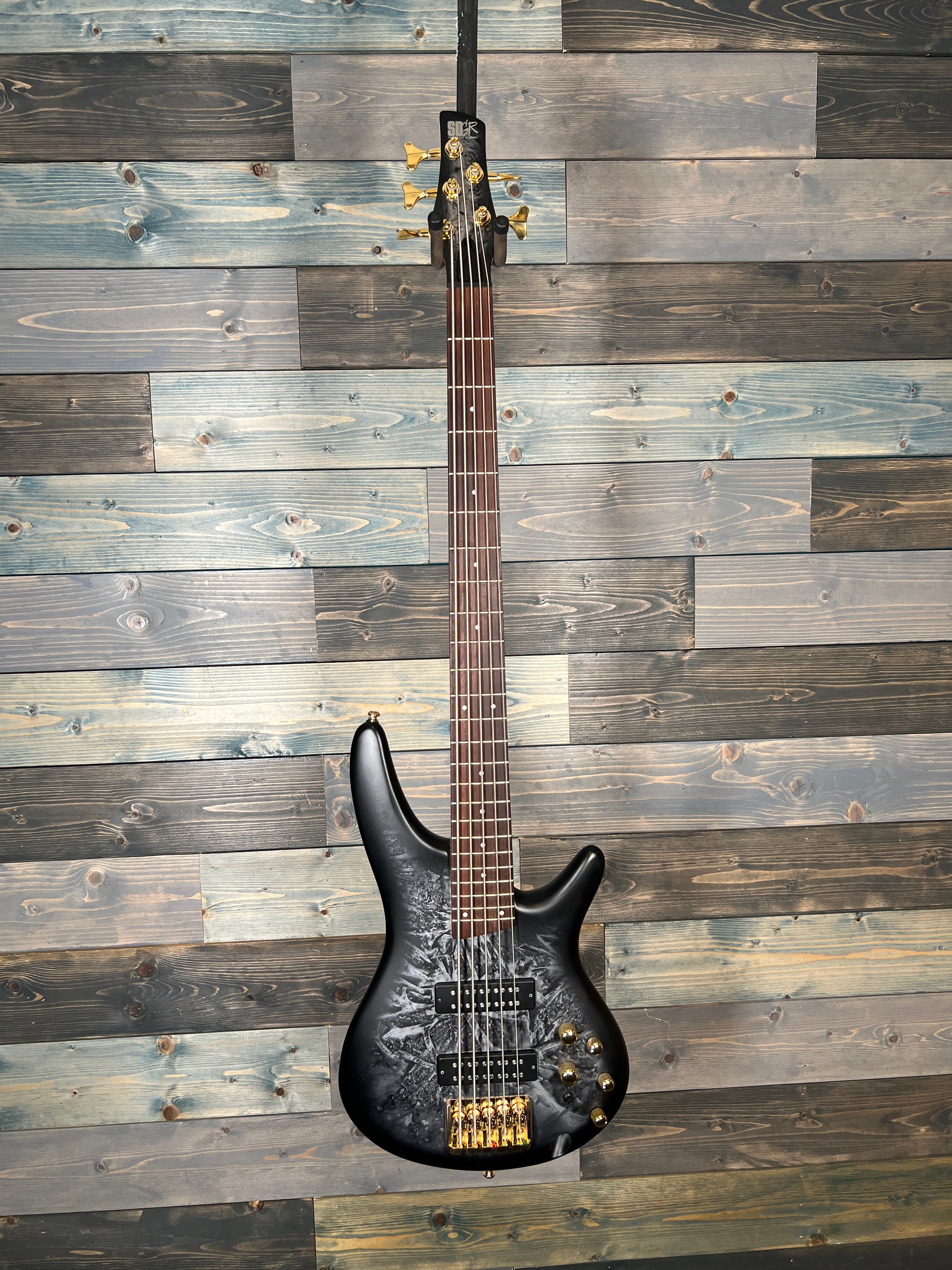 USED Ibanez SR305EDX Bass Guitar - Black Ice Frozen Matte