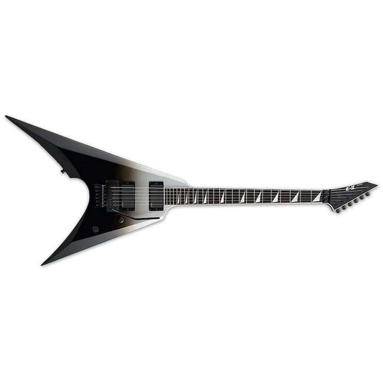 ESP E-II Arrow Guitar, Neck-Thru, Ebony Fingerboard, Black Silver Fade