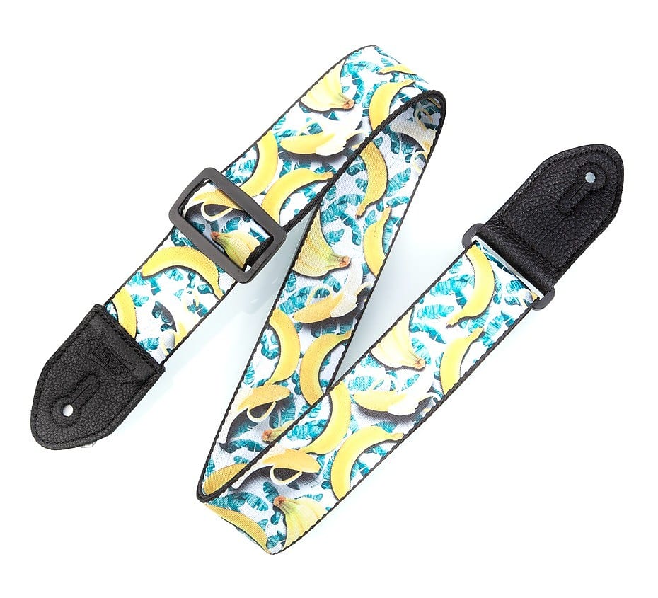 Levy's MP2FS-003 Bananas Pattern with Green Tropical Leaves Guitar Strap