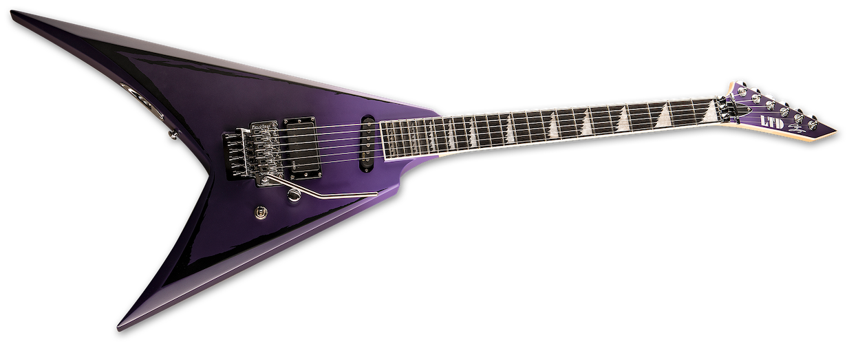 ESP LTD Alexi Ripped Electric Guitar - Purple Fade Satin w/Ripped Pinstripes