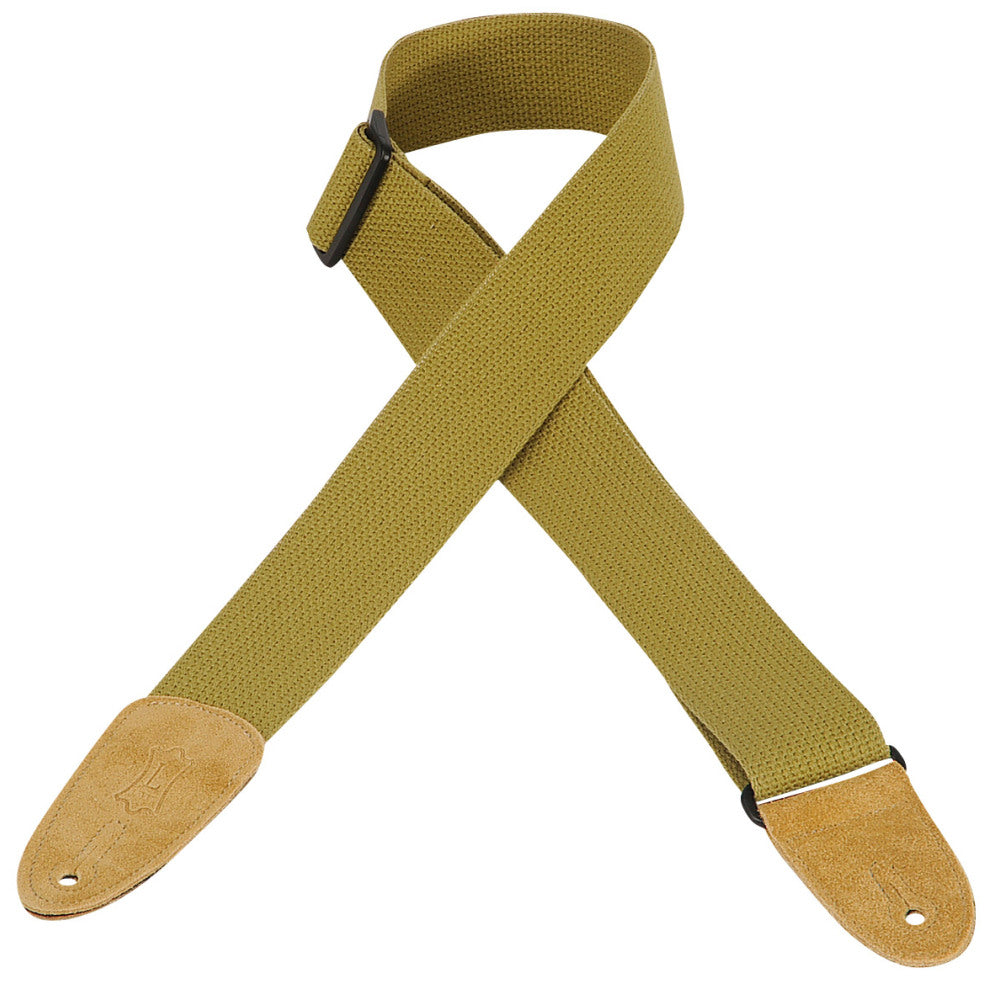 Levy's 2" Cotton Guitar Strap w/Suede Ends - Tan