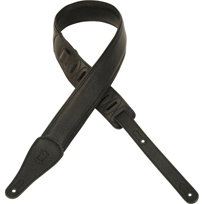 Levy's M17CG-BLK 2 1/4" Wide Garment Leather Guitar Strap - Black