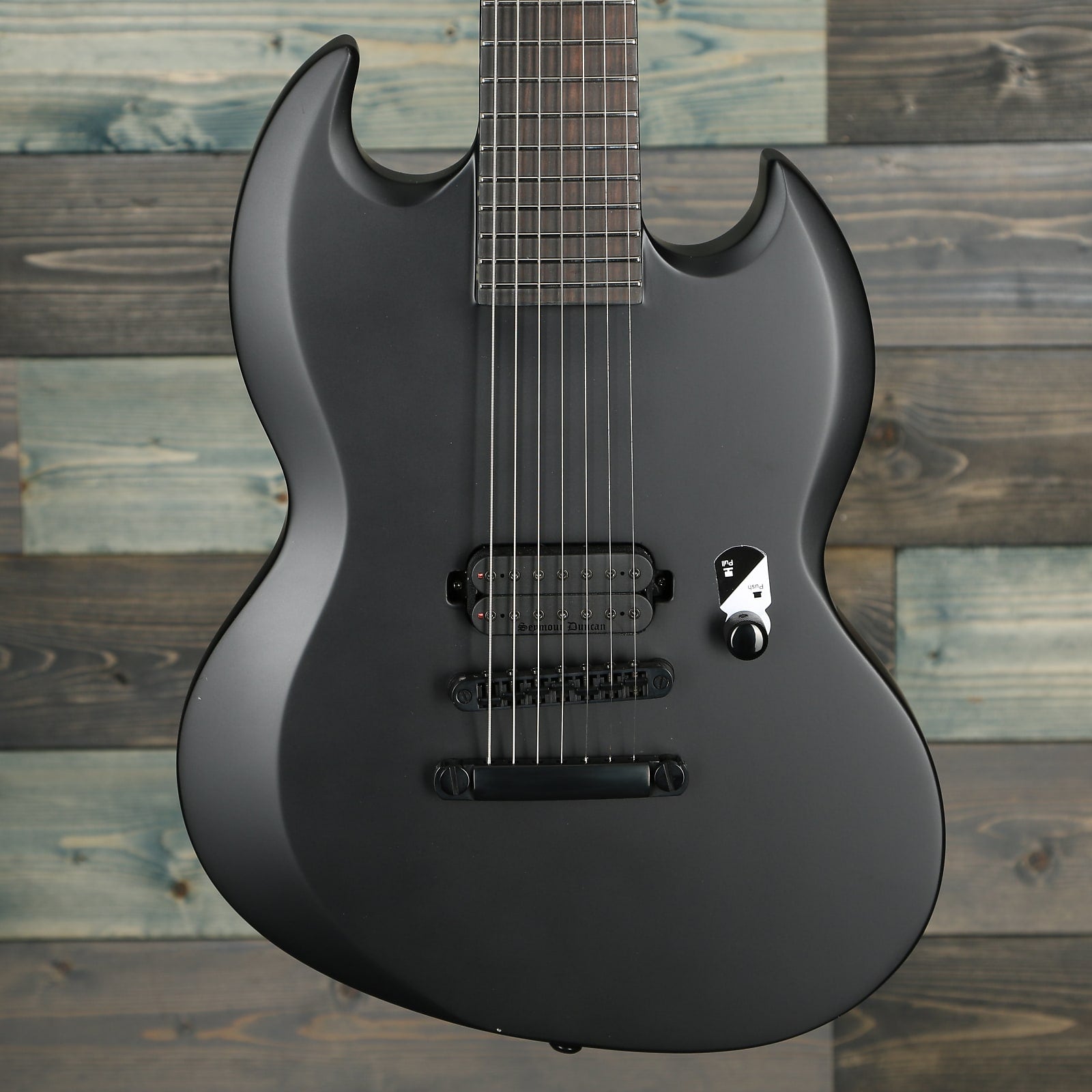 ESP LTD Viper-7 Baritone Black Metal - Black Satin