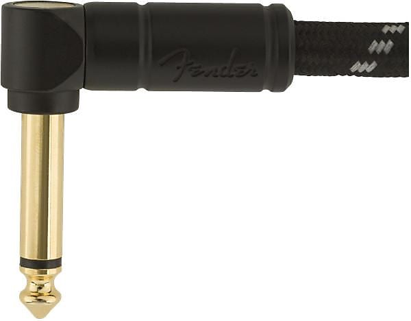 Fender Deluxe Series Instrument Cable, Straight/Angle, 18.6', Black Tweed