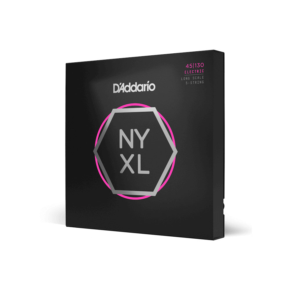 D'Addario NYXL45130 Nickel Wound, 5-string Regular Light, 45-130, Long Scale