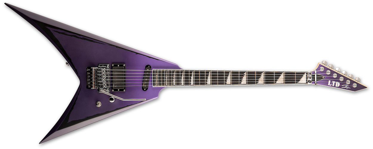 ESP LTD Alexi Ripped Electric Guitar - Purple Fade Satin w/Ripped Pinstripes