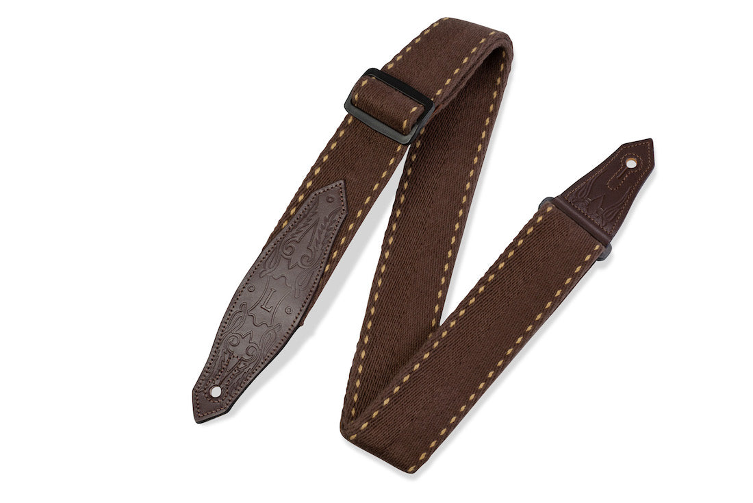 Levy's MSSC80-BRN 2" Wide Brown Cotton Guitar Strap