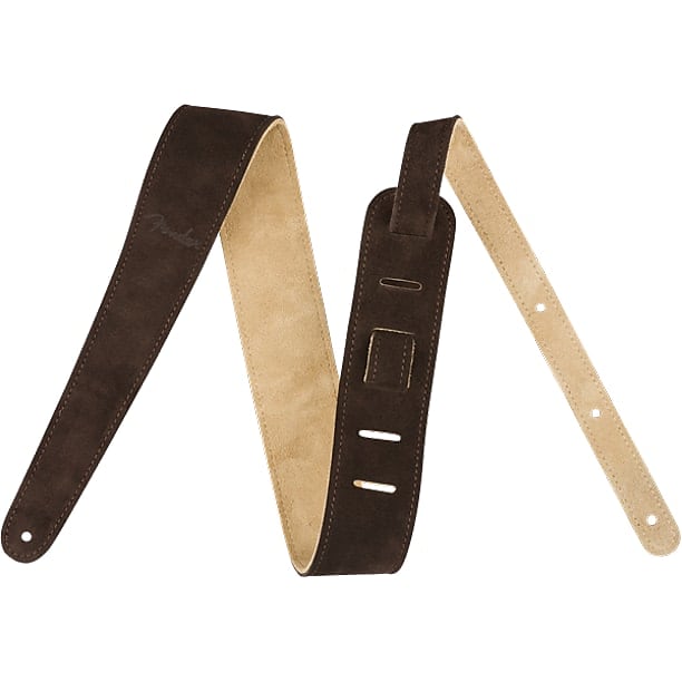 Fender 2" Suede Strap, Brown/Tan, Reversible