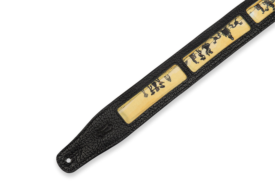 Levy's 2.5" Leather Calaca Series Guitar Strap - Mariachi Design