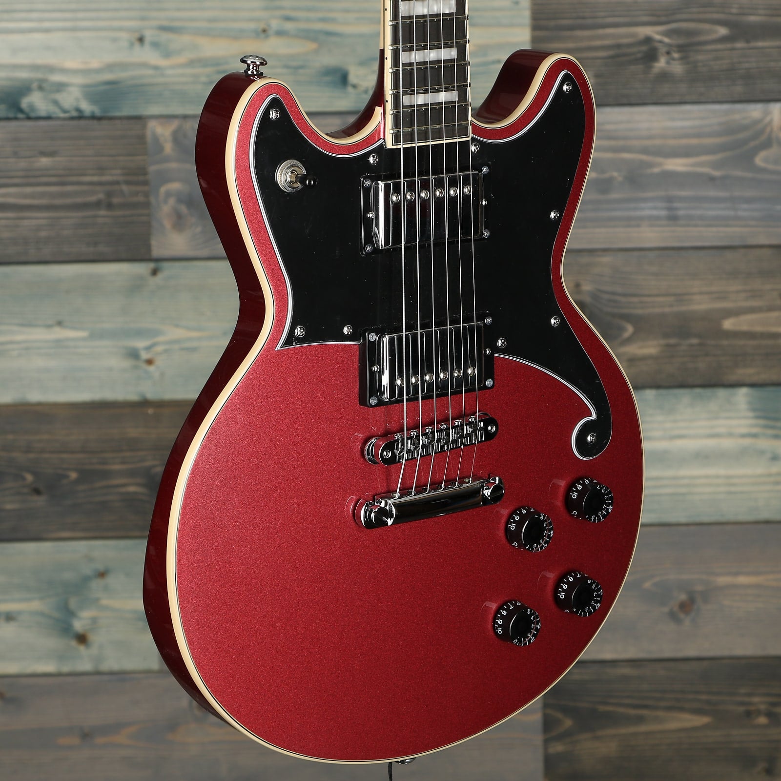 D'Angelico Premier Brighton Solid Body Guitar - Oxblood