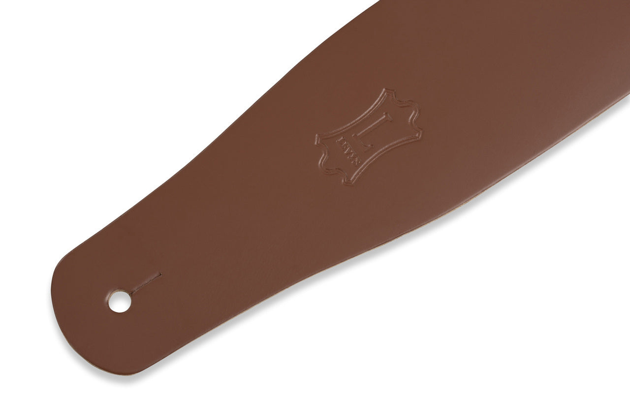 Levy's 2 1/2" Wide Genuine Leather Guitar Strap - Walnut