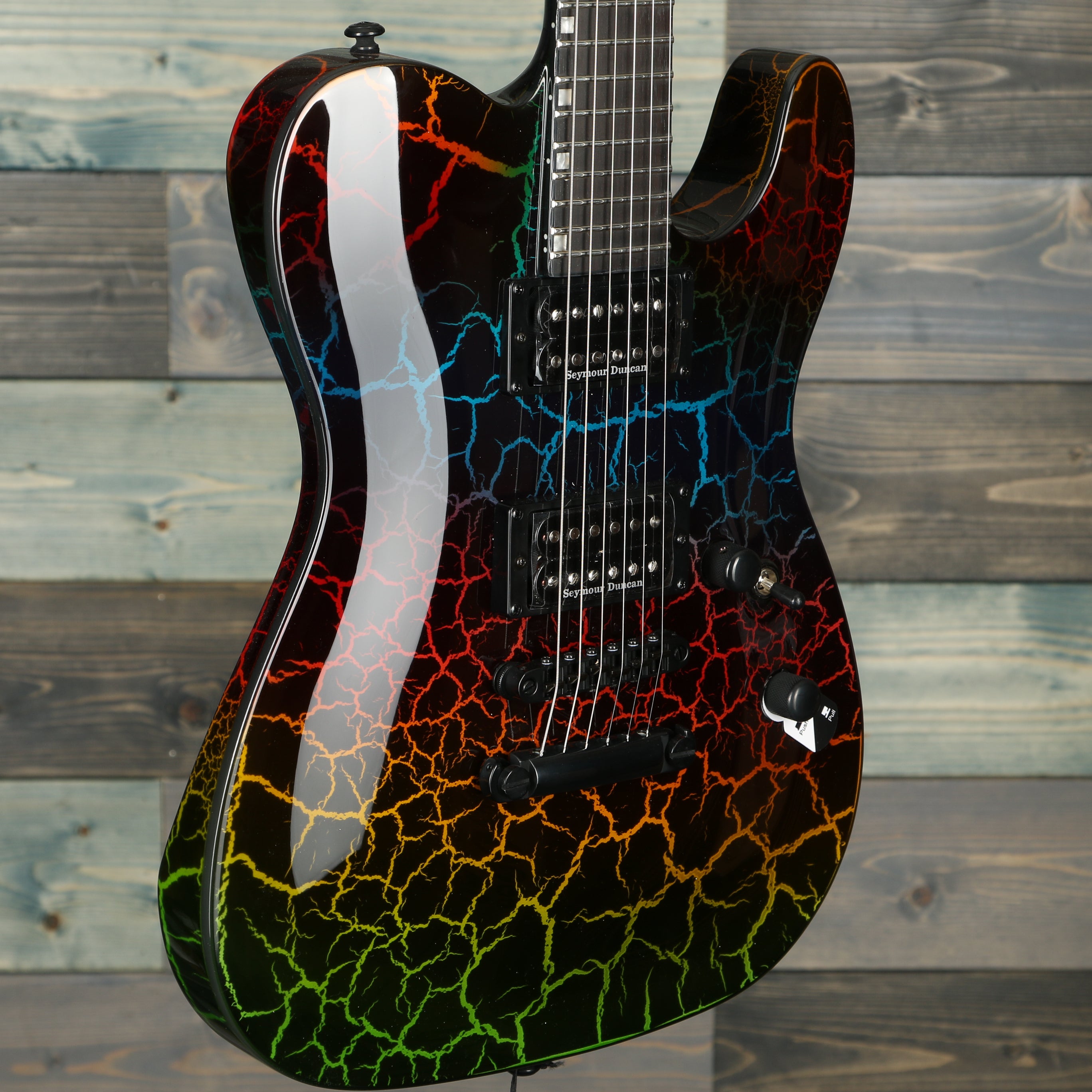 ESP LTD Eclipse NT '87 Non-Trem Electric Guitar - Rainbow Crackle