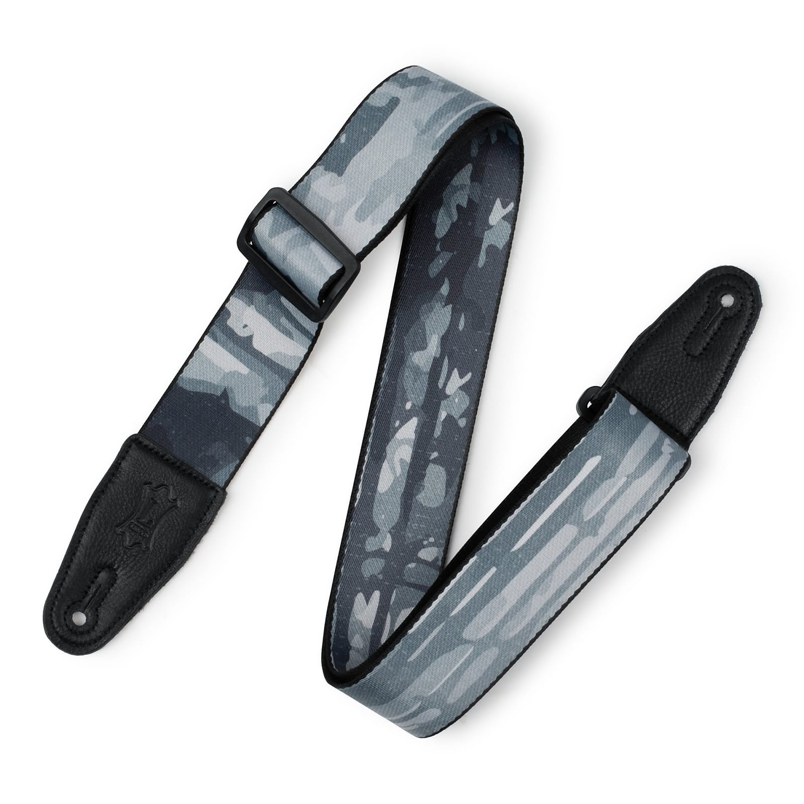 Levy's Polyester Guitar Strap - Grey Abstract Tree Motif