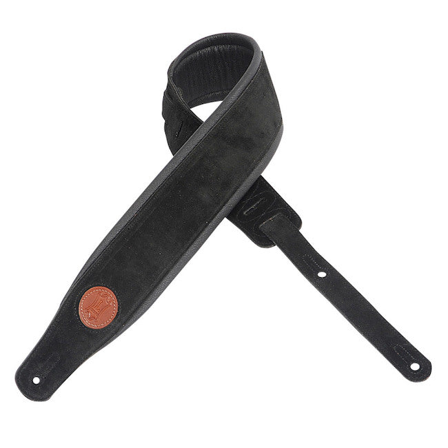 Levy's 3" Wide Suede Guitar Strap - Black