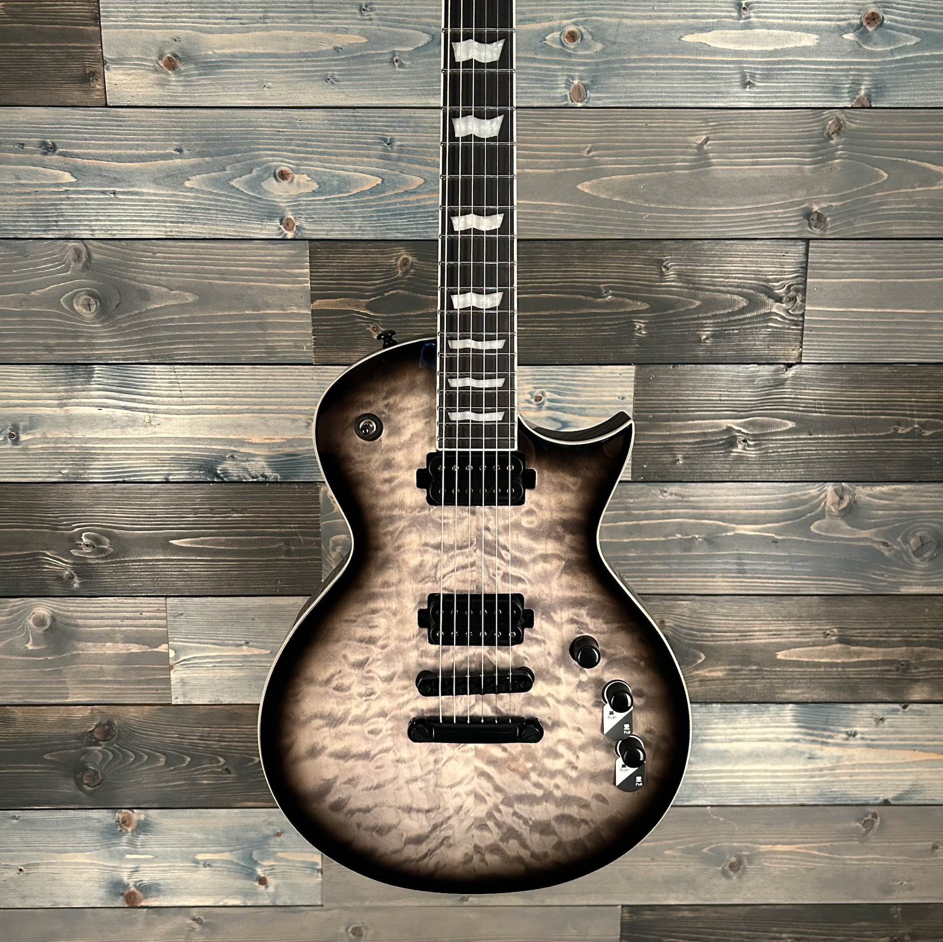 ESP LTD EC-1000T Quilted Maple Electric - Charcoal Burst