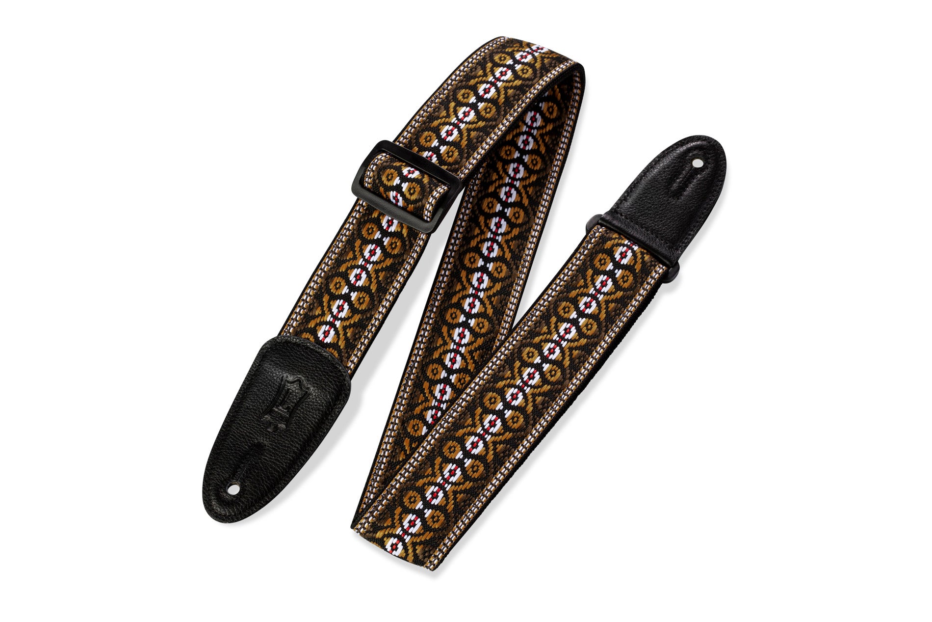 Levy's M8HT-20 2" 60's Hootenanny Jacquard Weave Guitar Strap - Brown/Orange