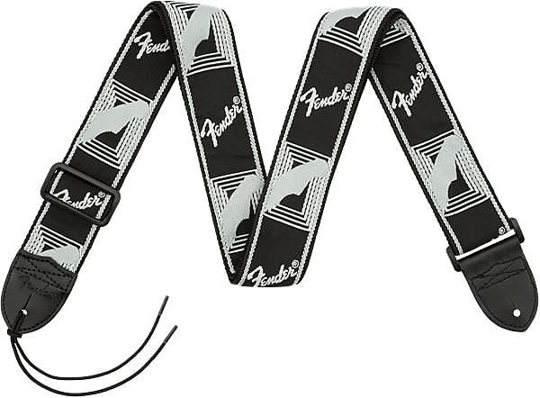 Fender® 2'' Monogrammed Strap, Black/Light Grey/Dark Grey