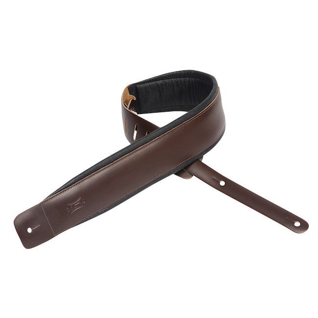 Levy's 3" Wide Genuine Leather Guitar Strap - Dark Brown