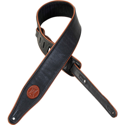 Levy's 2 1/2" Wide Garment Leather Guitar Strap - Black