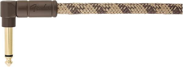 Fender 18.6' Angled Festival Instrument Cable, Pure Hemp, Brown Stripe