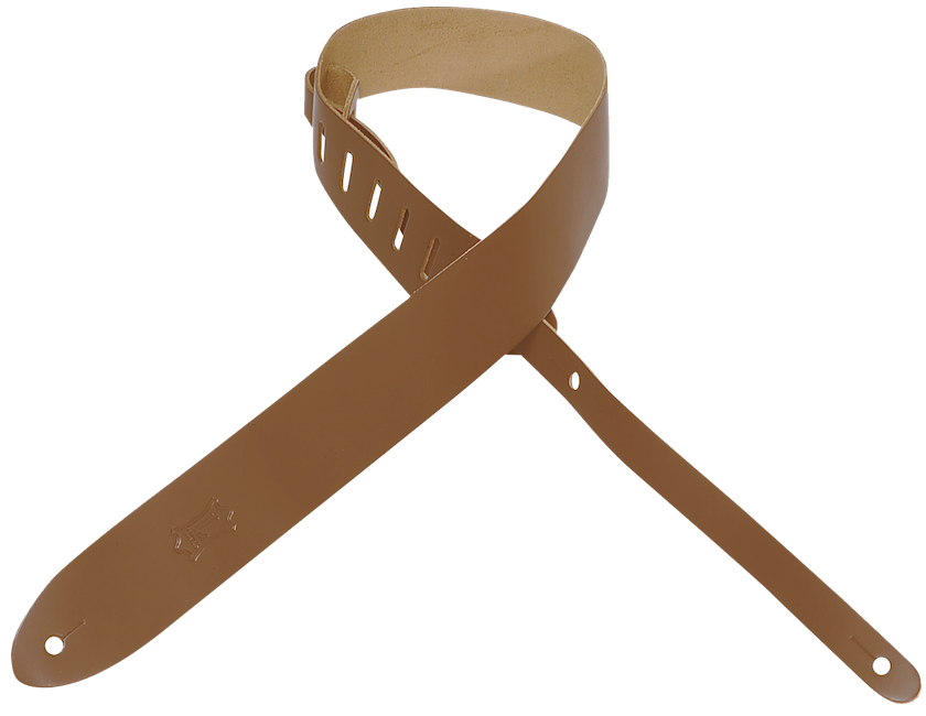 Levy's 2" Wide Top Grain Leather Guitar Strap - Tan