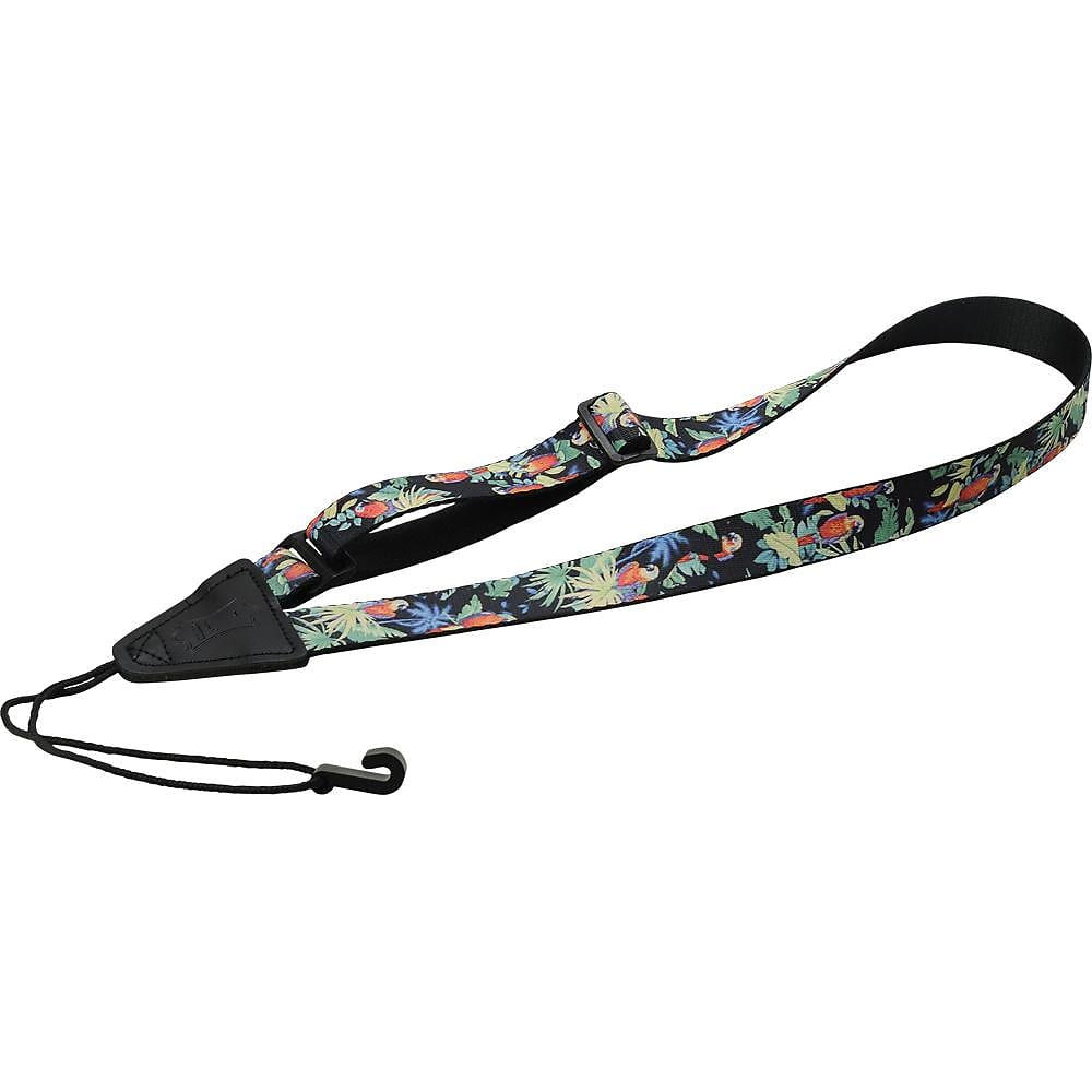 Levy's 1in Wide Polyester Classical/Ukulele Strap Hawaiian Design Blk