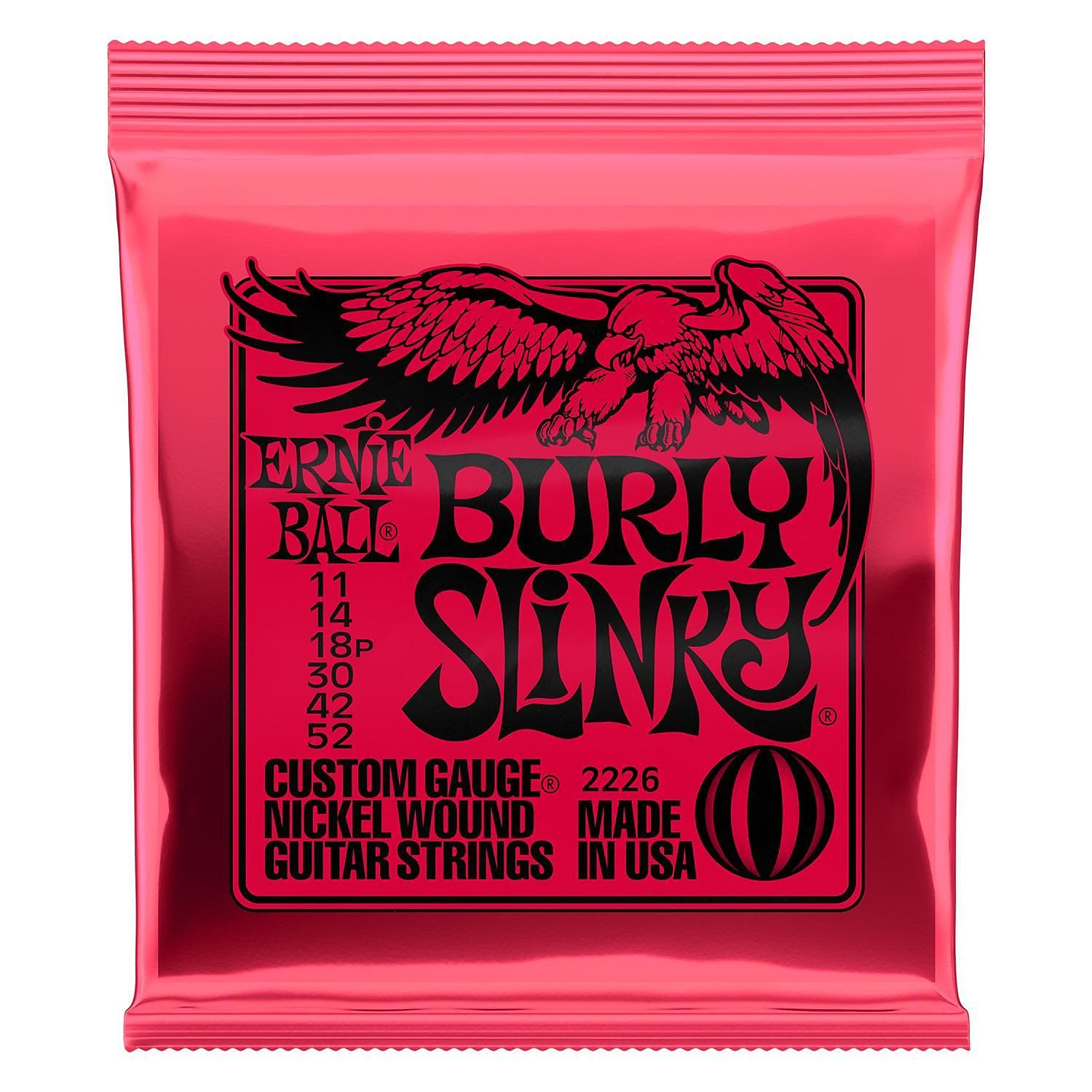 Ernie Ball 2226 Burly Slinky Nickelwound Electric Guitar Strings, 11-52