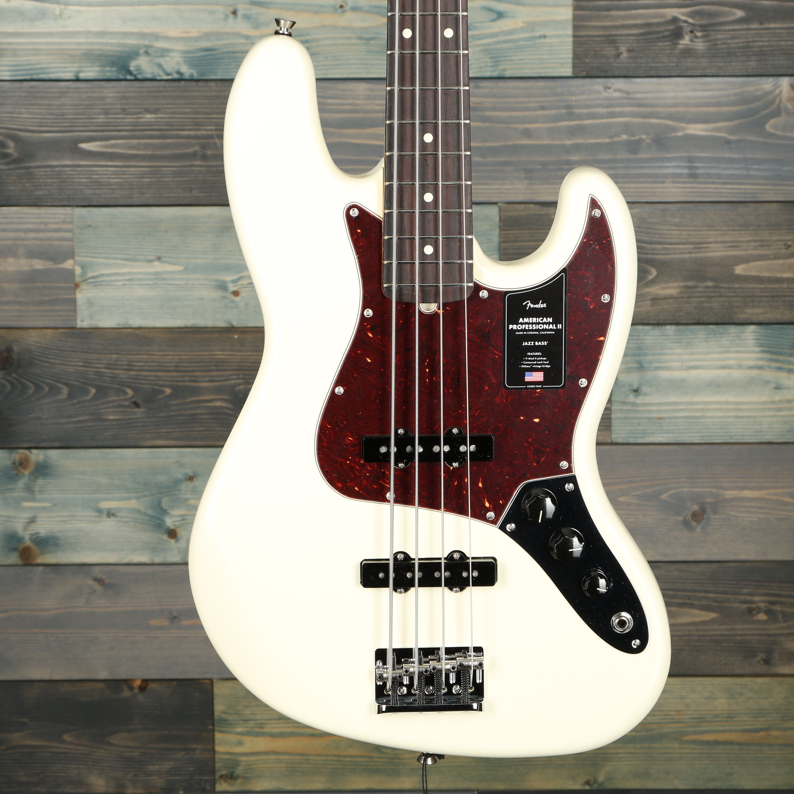 Fender American Professional II Jazz Bass, Rosewood FB, Olympic White w/Case