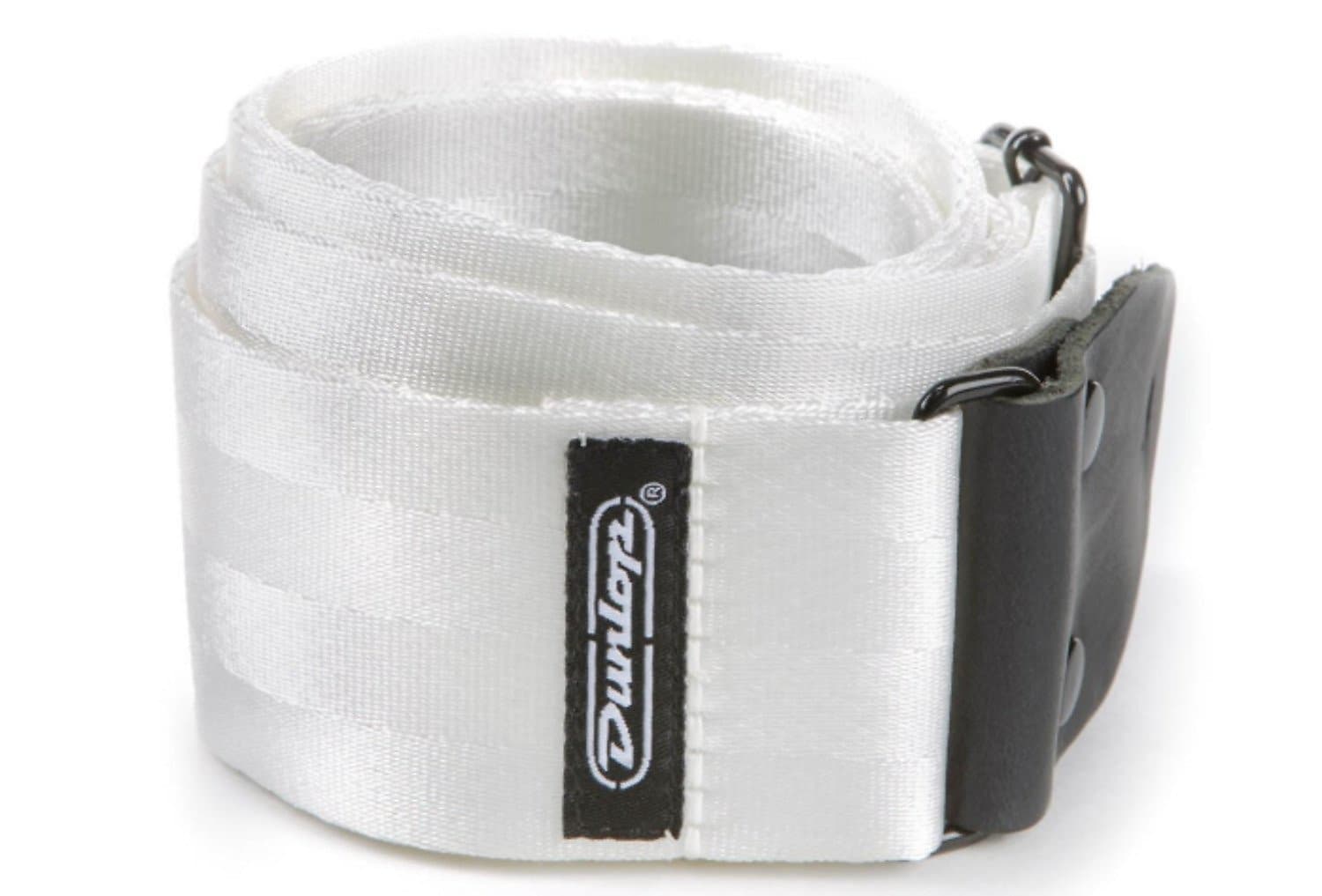 Dunlop Deluxe Seatbelt White Strap