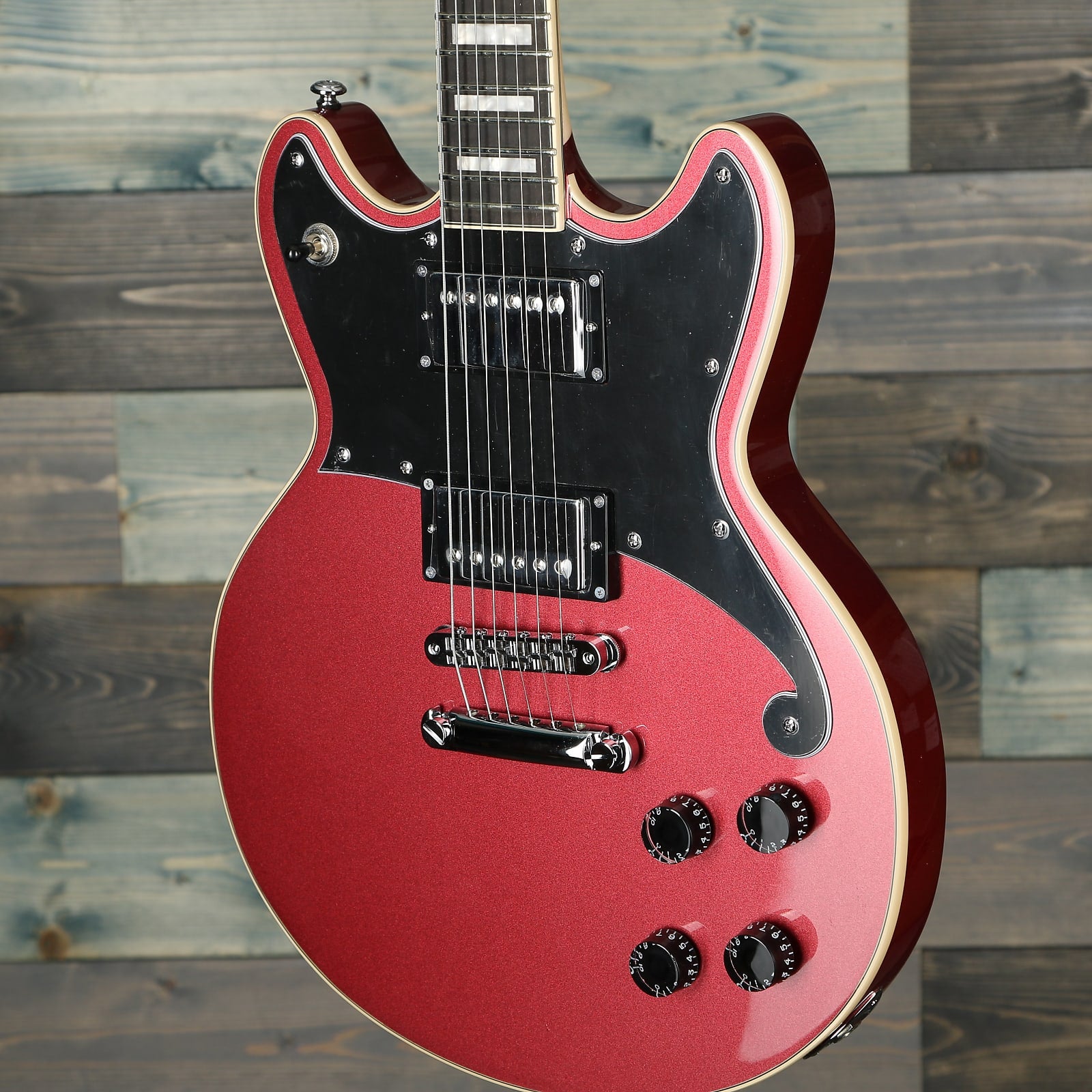 D'Angelico Premier Brighton Solid Body Guitar - Oxblood