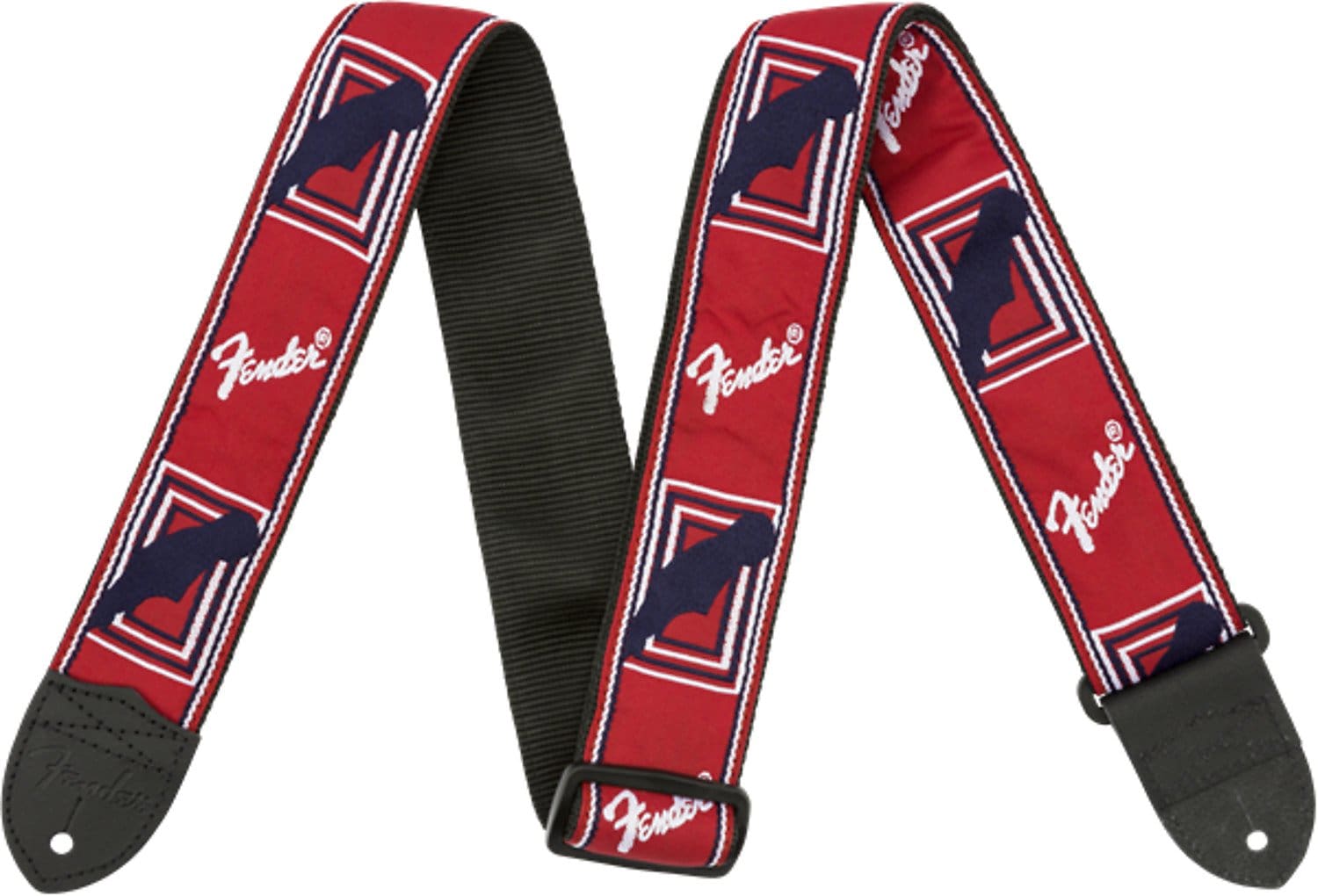 Fender 2'' Monogrammed Red/White/Blue Strap